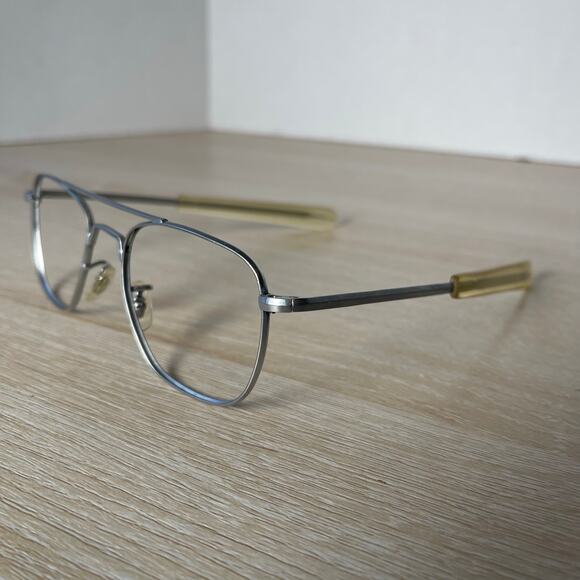 Randolph Engineering Aviator Sunglasses 5 1/2 Matte Chrome Frames Only - Picture 3 of 10